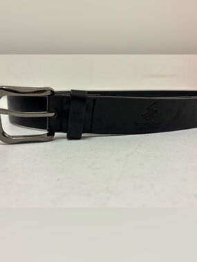 Beverly Hills Polo Club Black Leather Dress Belt